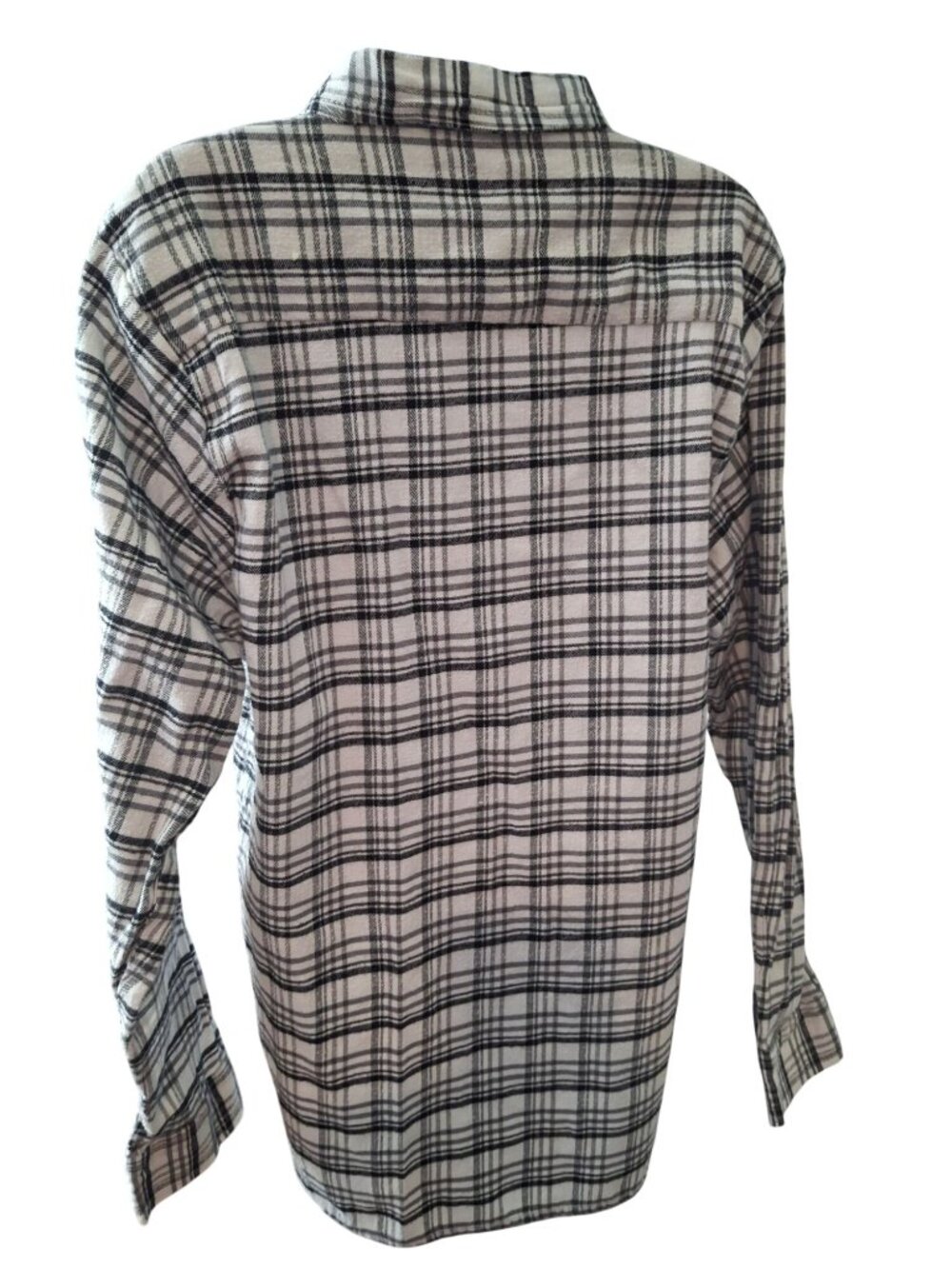 Speculation Womens XL Plaid Flannel Shirt Black White Button Down Grunge Oversiz - Picture 2 of 10